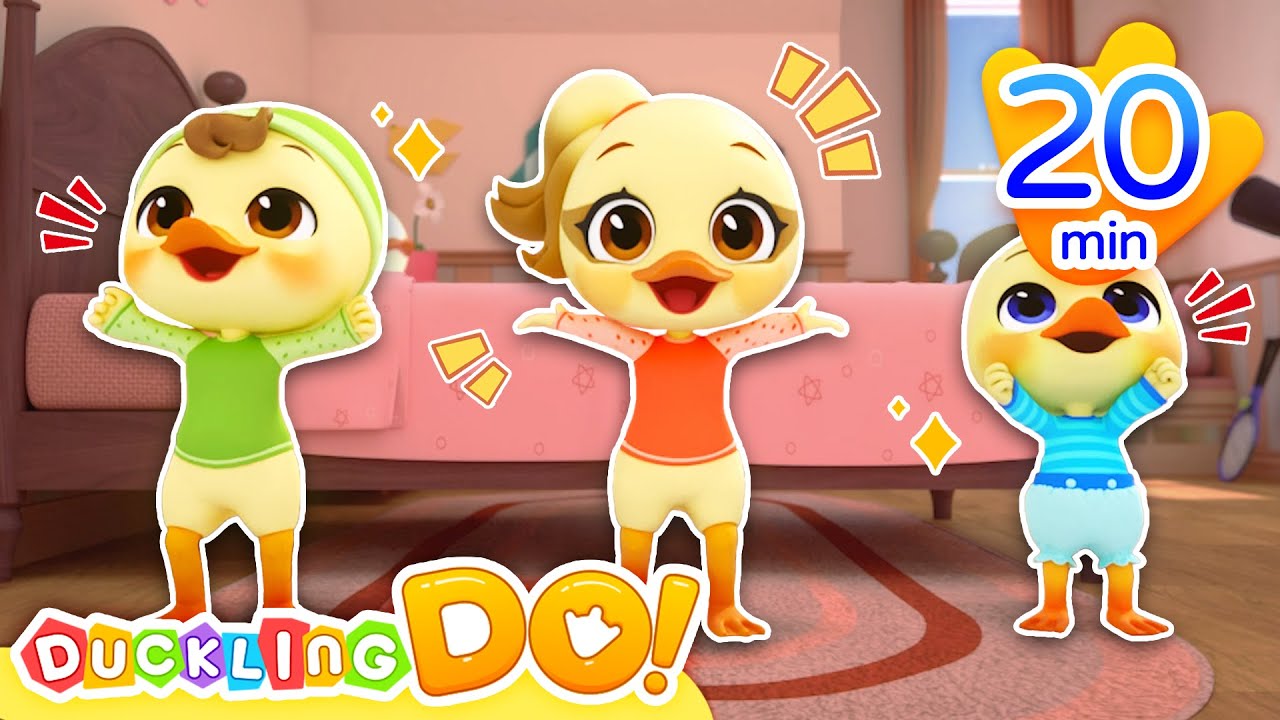 🙌✊Stretch High! + More✨ | Nursery Rhymes & Kids Song | Healthy Habits | Little Ducks Animation