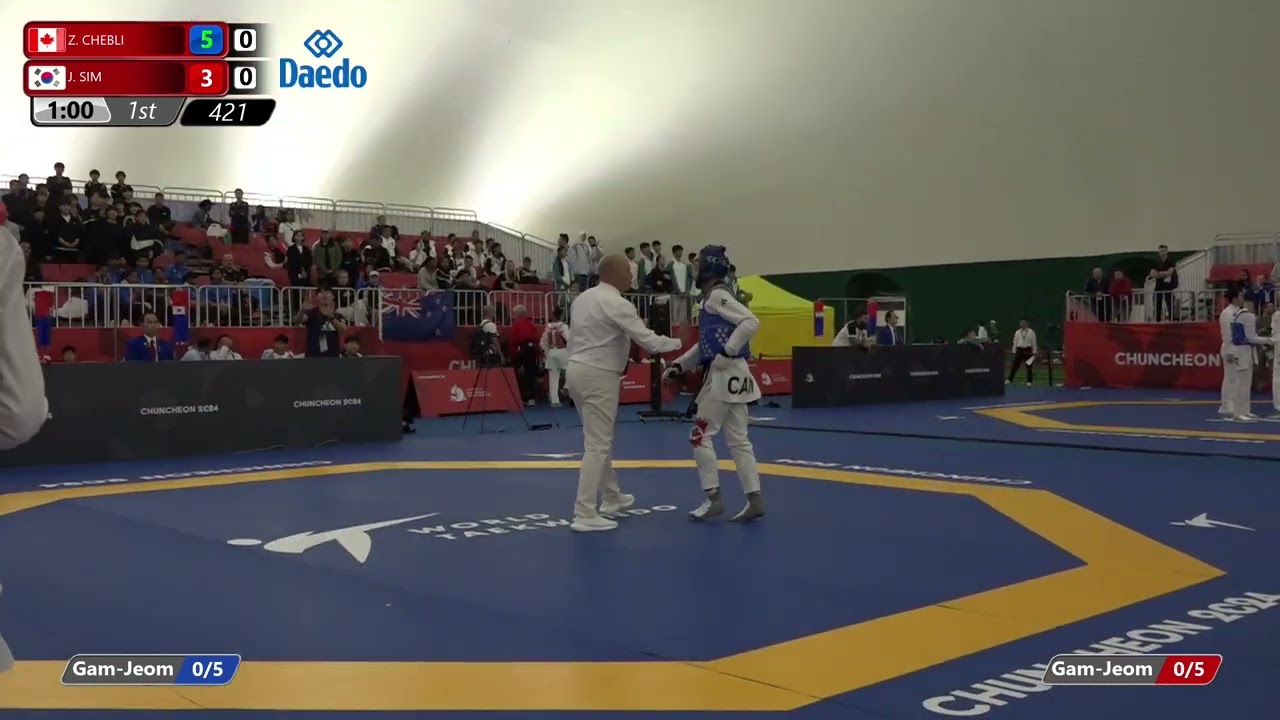 421 Round of 16 Men  59kg CAN Z  CHEBLI KOR J  SIM