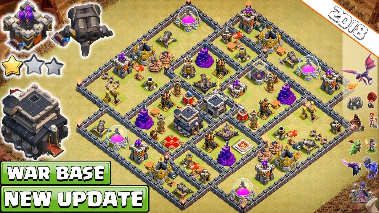 New Town Hall 9 (Th9) Clan-War Base 2018! Th9 War Base Anti Air & Ground Troop!! - Clash Of Clans