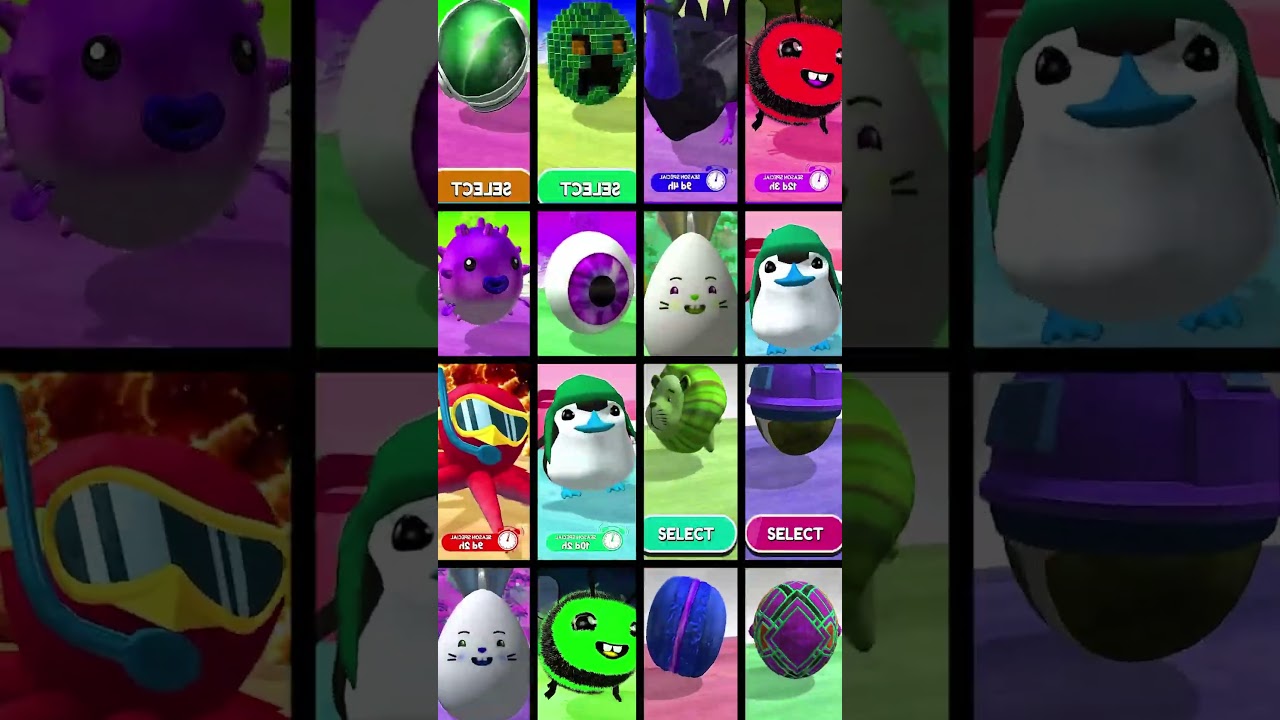 Color Penguin, Bee, Octopus, Tiger, Mosaic, Macaron, Helmet in Going Balls (Waka Waka Eh Eh)