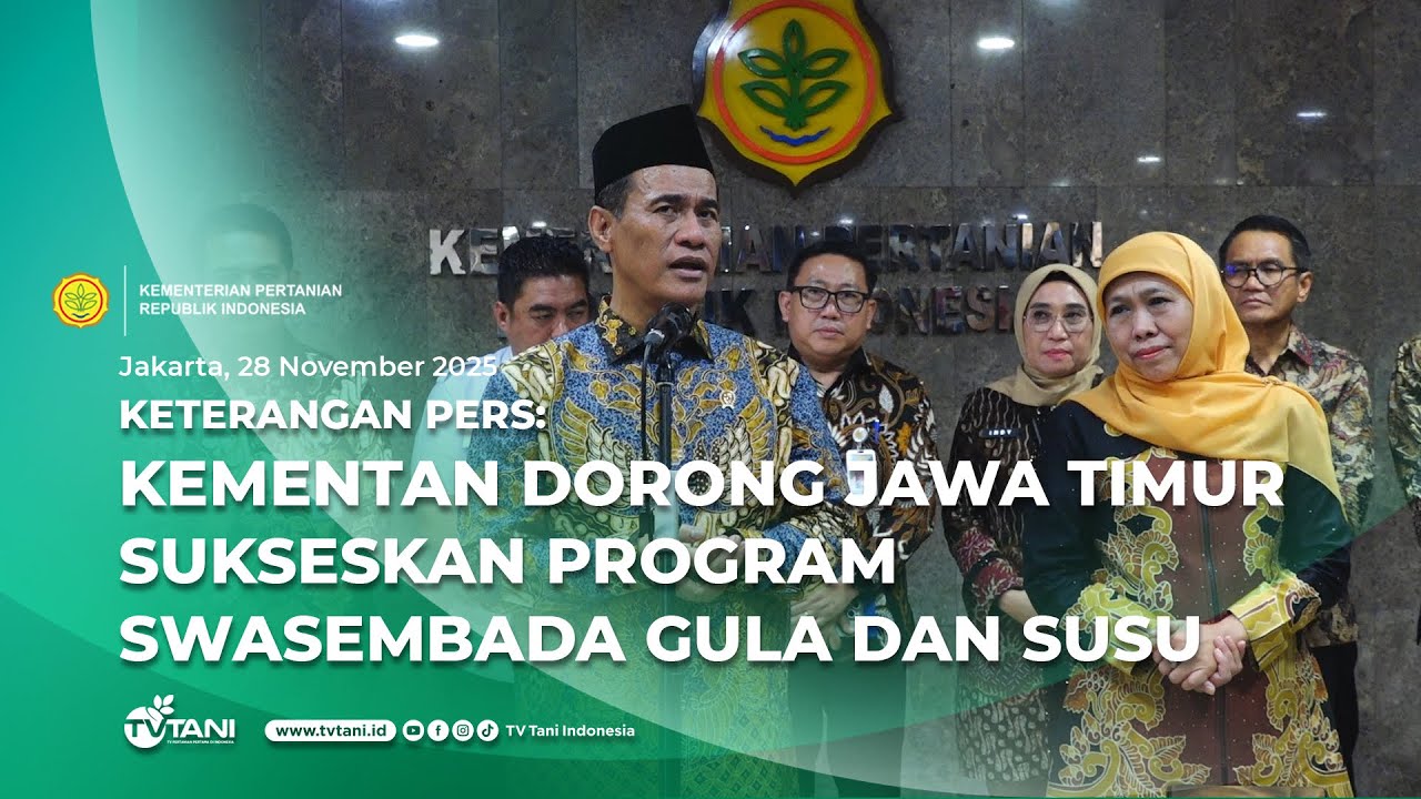 BREAKING NEWS -Mentan Amran: Jawa Timur Produsen Gula Nasional, Targetkan Tahun 2026 Swasembada Gula
