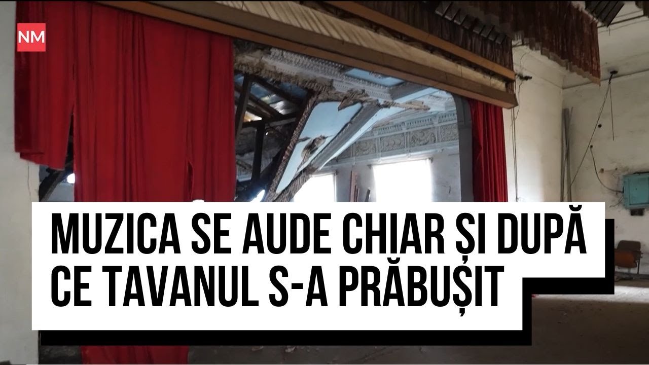 Muzica se aude chiar și după ce tavanul s-a prăbușit. Ce a rămas din casa de cultură din Căzănești?
