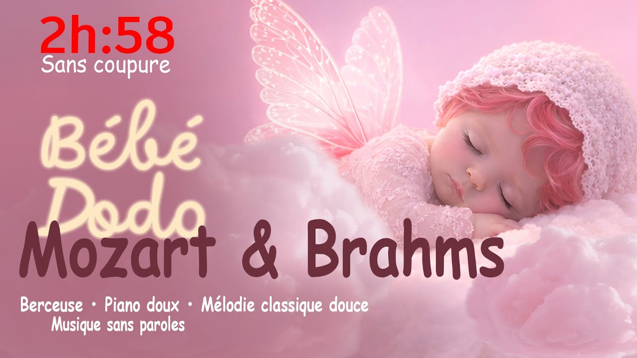 Deep Sleep Music for Babies  Mozart & Brahms Inspired  Soft Piano  2H58