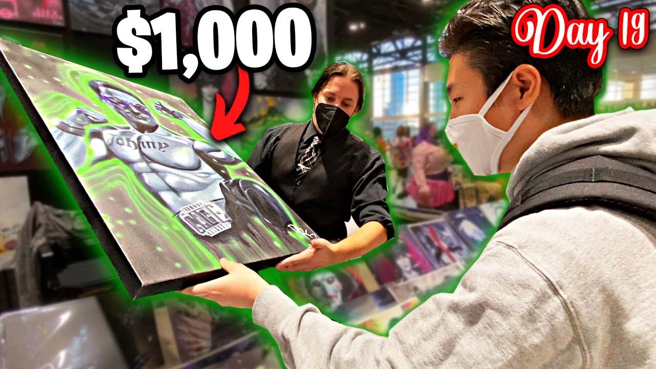 $1,000 JOHNNY CAGE Painting is Coming Home With Me?! | 25 Days of Mortal Kombat [Day 19]