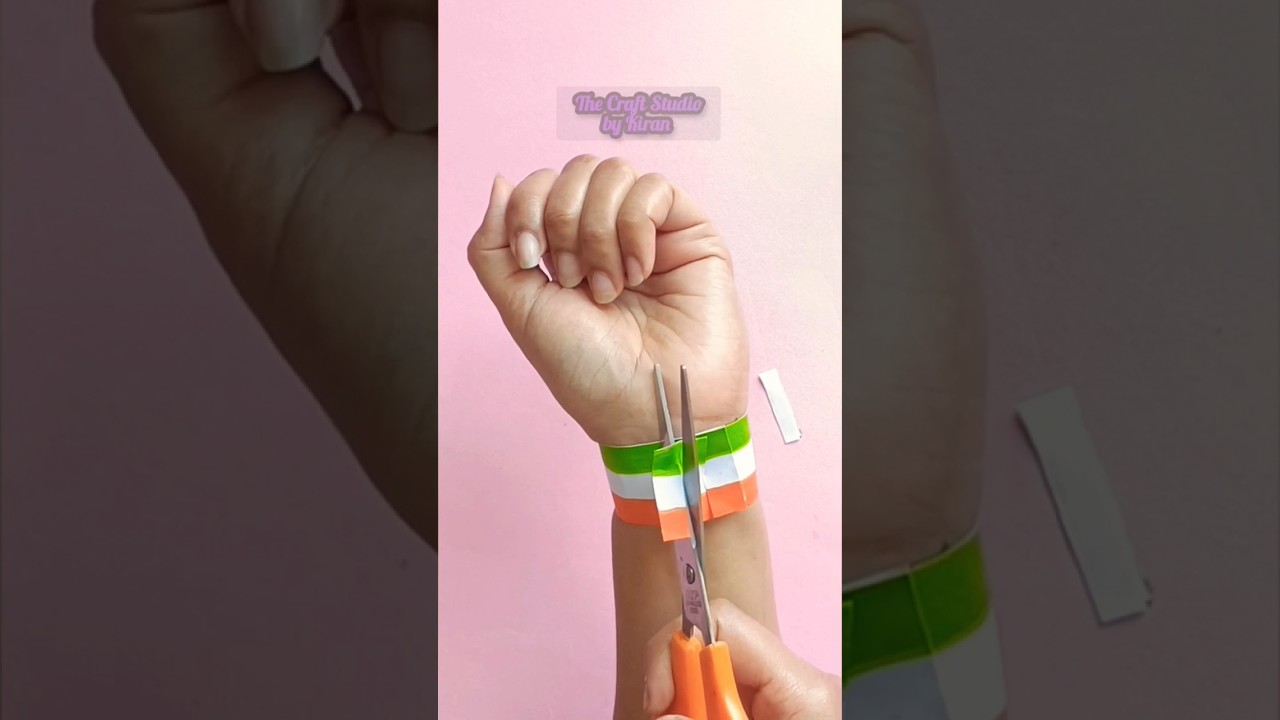 EASIEST Wrist Band with a LOCK for the Independence Day |15th August Craft Ideas | Tricolour #Shorts