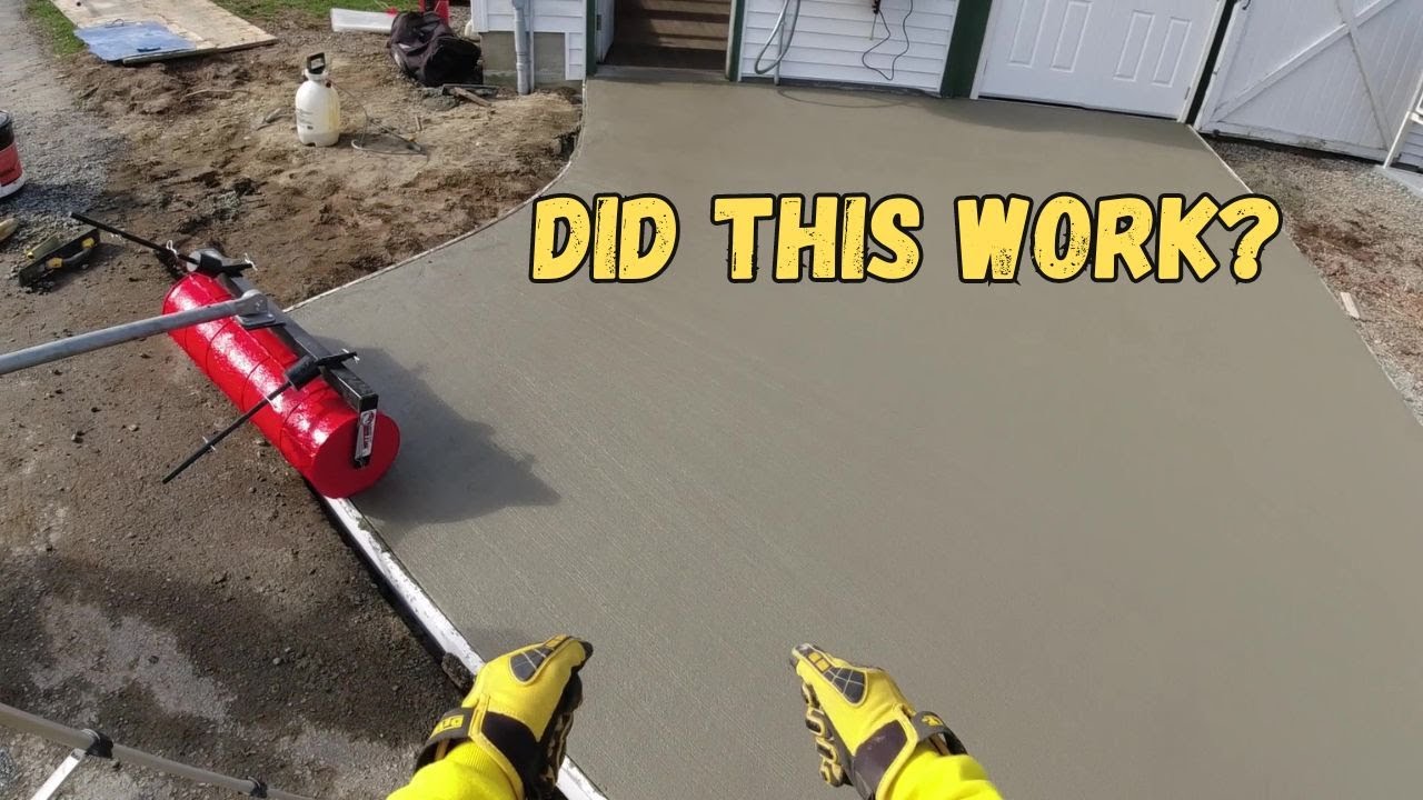 We Combined Roller Stamping And Broom Finished Concrete (Never Done Before)(: