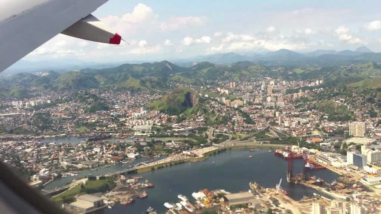 Amazing Approach and Landing at Rio de Janeiro Santos Dumont Airport, cabin view
