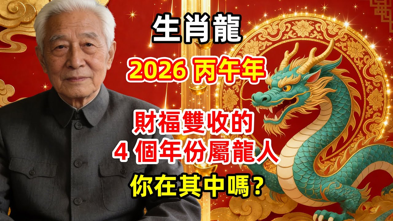 【老赵說生肖】生肖龍：2026 丙午年，財福雙收的 4 個年份屬龍人，你在其中嗎？#生肖龍 #屬龍人 #生肖運勢   #2026年運勢 #2026生肖運程