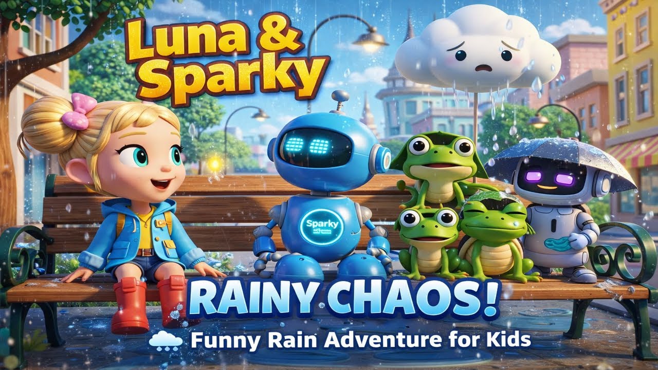 Luna & Sparky Rainy Chaos 🌧️ Funny Rain Adventure for Kids