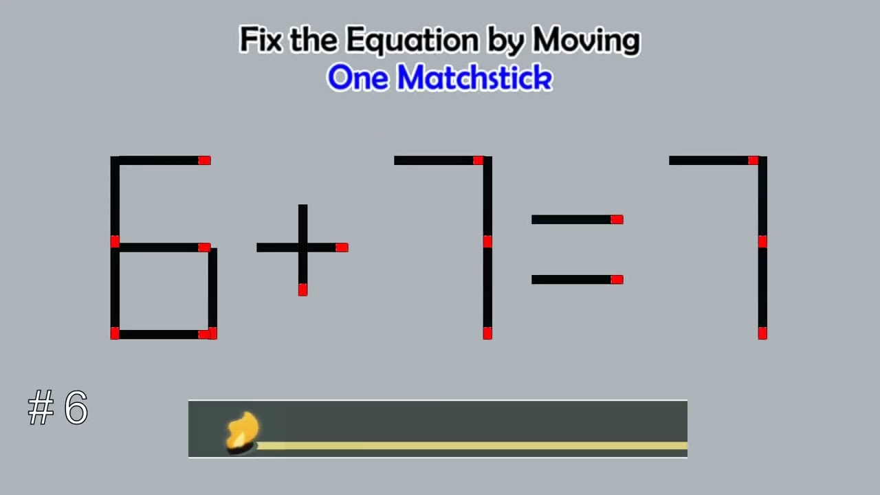 Matchstick Studio #  | Fix the math equation by moving one or two matchsticks |Logic puzzles