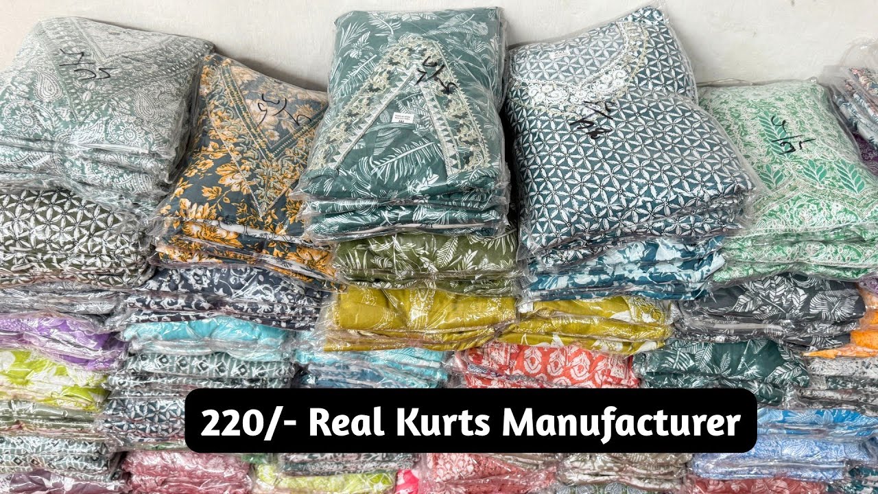 220/- BEAUTIFUL COTTON KURTI PANT OF REAL KURTI MANUFACTURER JAIPUR MARKET ( RAJA BHAI )