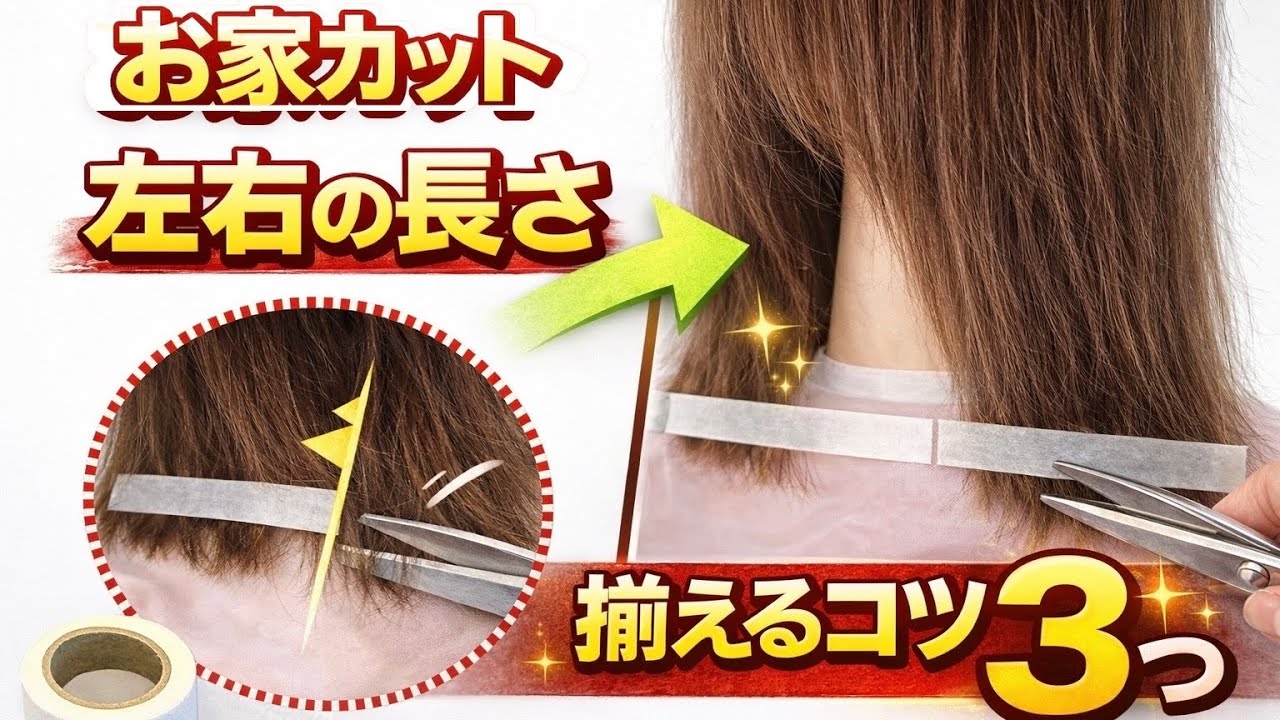 【お家カット】左右の長さキレイに合わせる3つのコツ
