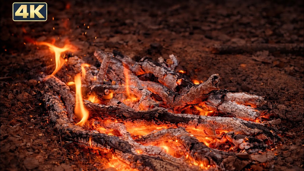 4K Relaxing Campfire in the Forest | Solo Camping ASMR