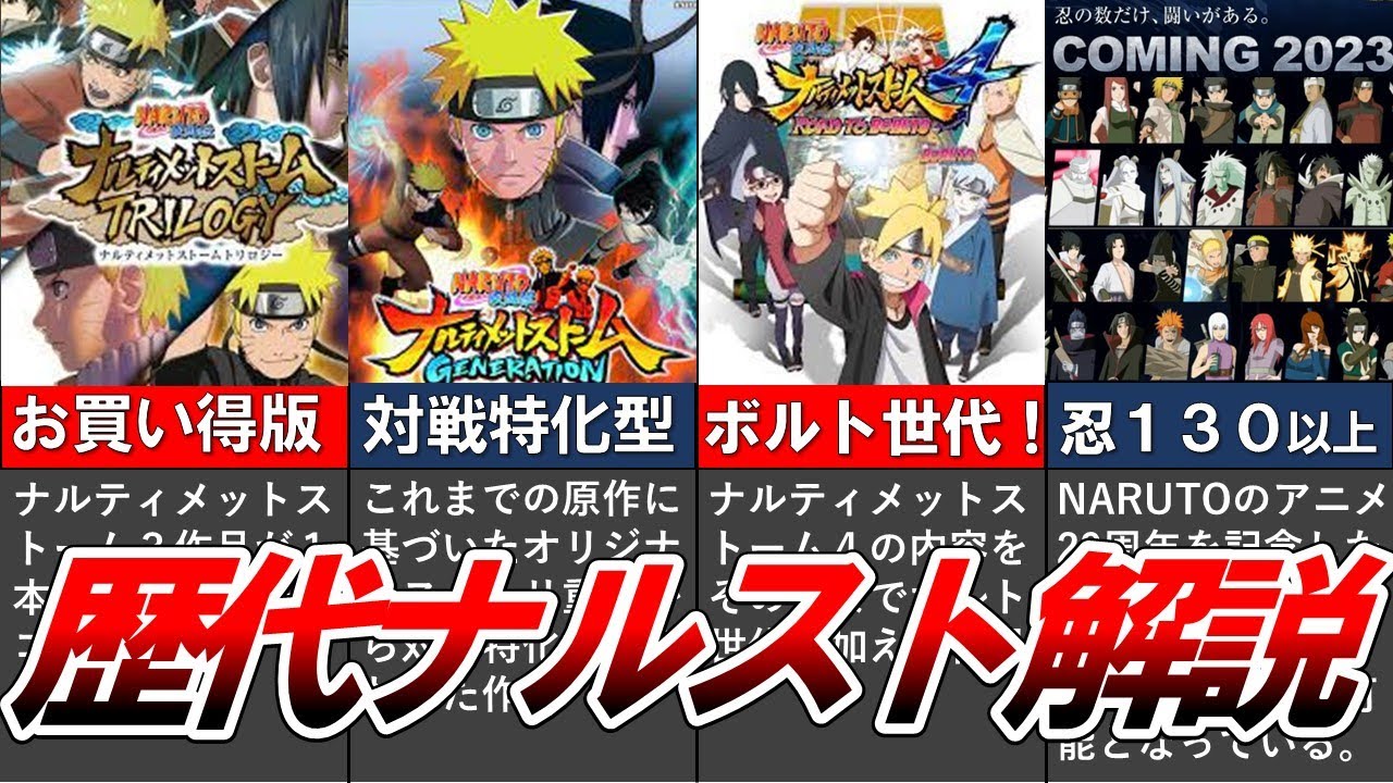 『NARUTO X BORUTO ナルティメットストームコネクションズ』の11月16日新作発売を控え歴代の過去シリーズ作品を徹底解説【ナルト/ボルト解説・考察・反応集】