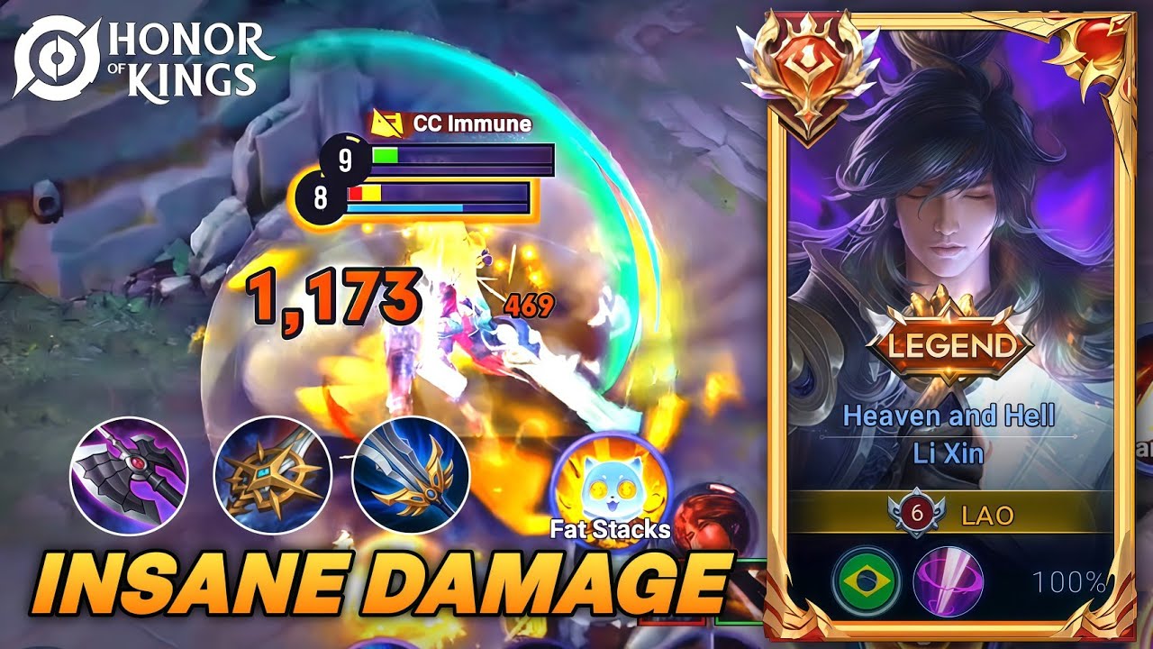 LI XIN BEST BUILD - INSANE DAMAGE - HONOR OF KINGS