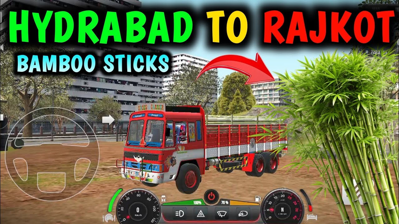  Truck Master India 🔴 Bamboo Transport💥 Hydrabad to Rajkot // Bamboo Stick Transport 😀#tmind 