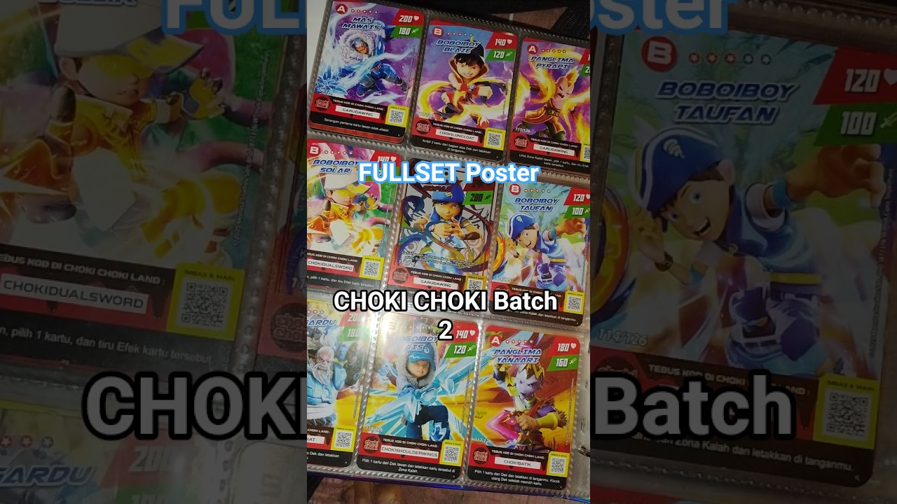 Полный набор постеров Choki Choki Boboiboy Batch 2 #ytshorts #boboiboy #fyp #monstagalaxycard