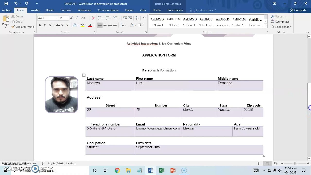 Tutorial Actividad Integradora 1. Módulo 6