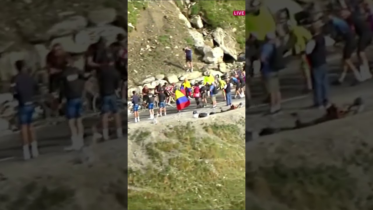 Sepp Kuss Attack INTERRUPTED By A Fan... #shorts