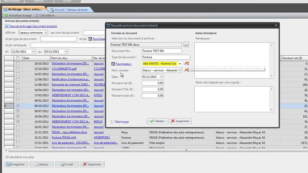 Logiciel d'archivage de factures