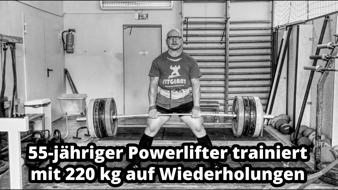 Deadlift 220 kg per reps - 55 year Powerlifter