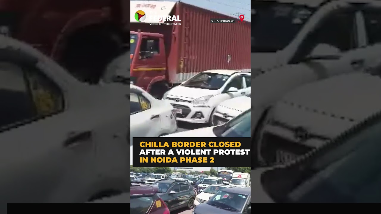 Noida factory workers' protest leads to massive traffic jam on DND flyway | #shorts