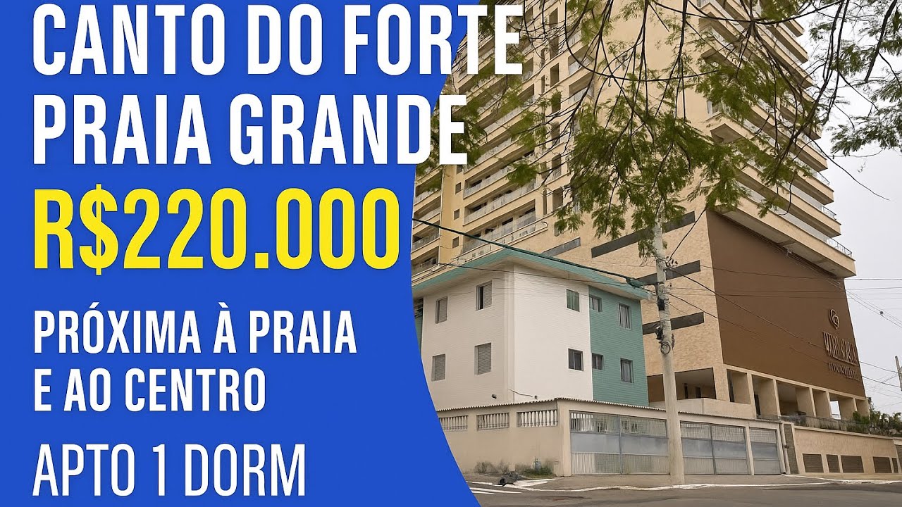R$220.000 | Canto do forte | 1 dorm | PRAIA GRANDE | 500m mar | OPORTUNIDADE | 1• andar 