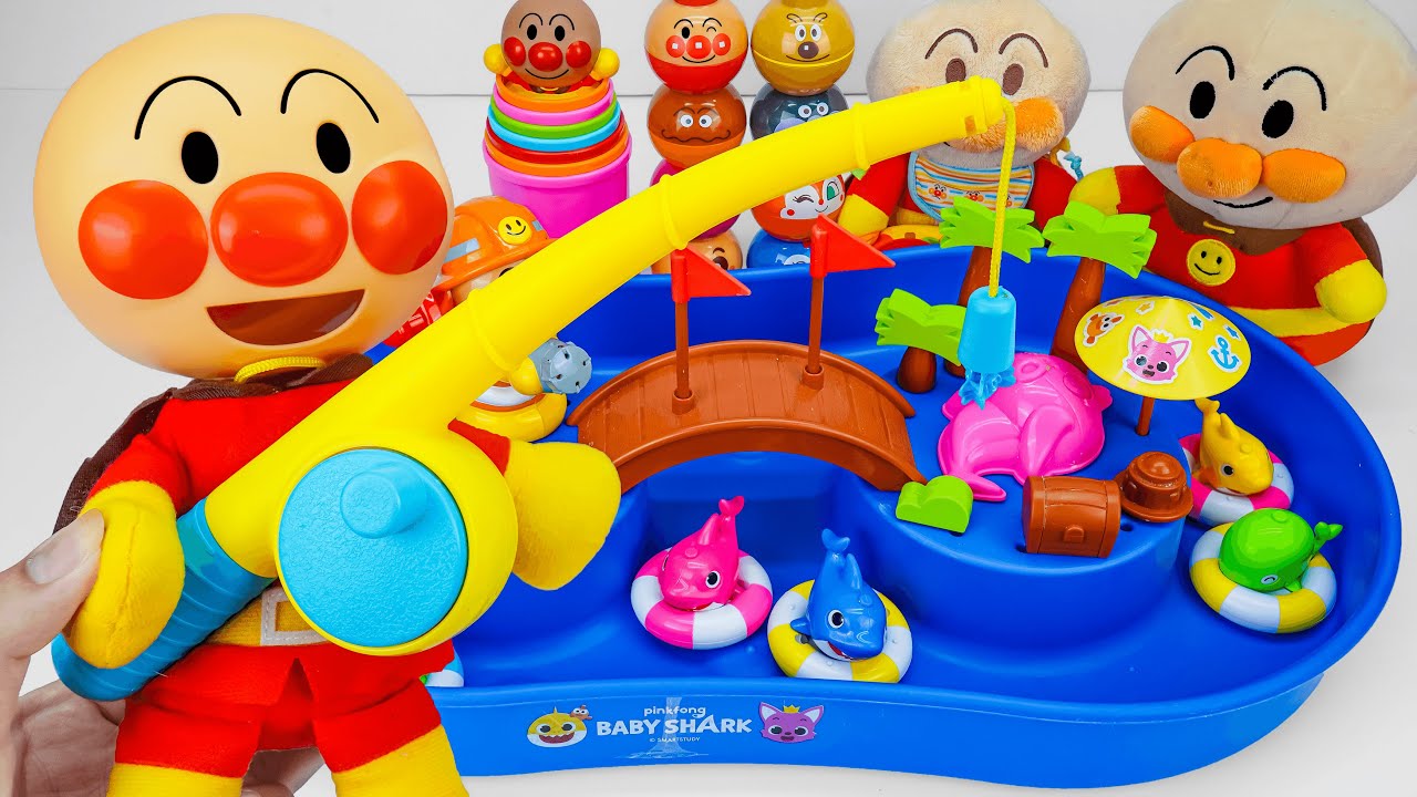 [Toy ASMR] Anpanman Fishing Game Big Fidget Toys 😊 Satisfying Unboxing ASMR 🍎 No talking