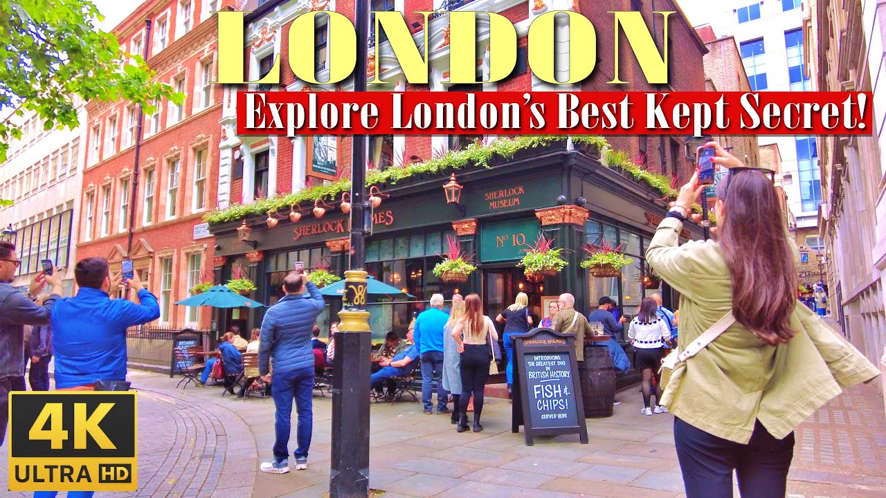 London walking tour at Northumberland Avenue & the Sherlock Holmes Pub Tour [4K]