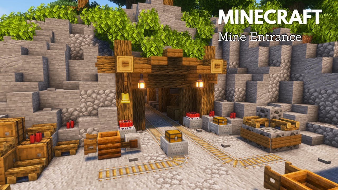 Minecraft: How to build a Medieval Mine Entrance | Minecraft Tutorial