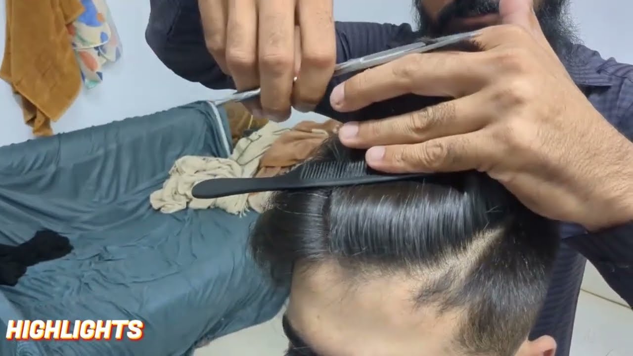 Relaxing ASMR Haircut: Cutting Men's Hair with Scissors + Brushing Compilation for Sleep