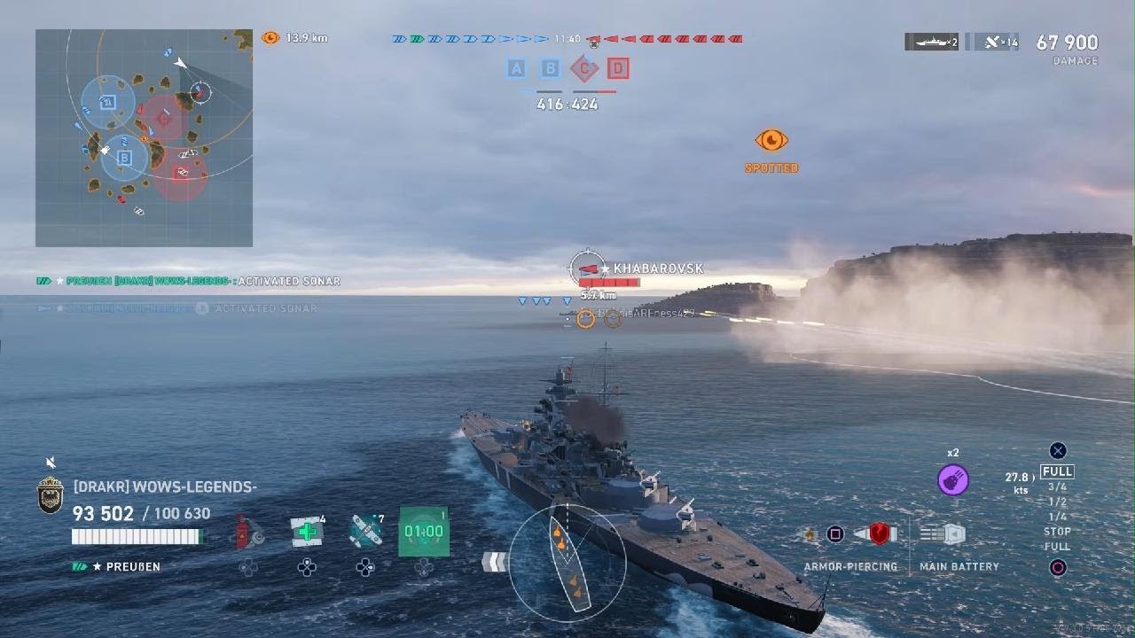 World of Warships Legends:PREUSSEN 232k damage