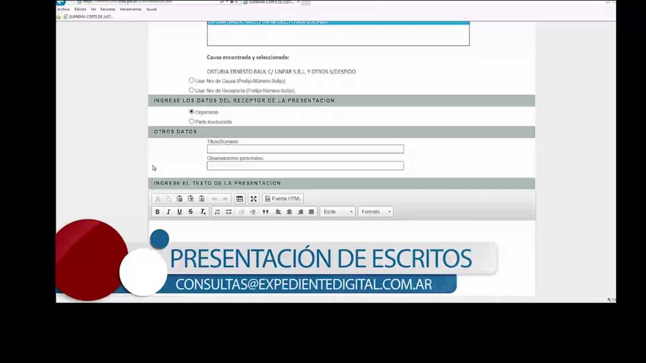 Presentar escrito