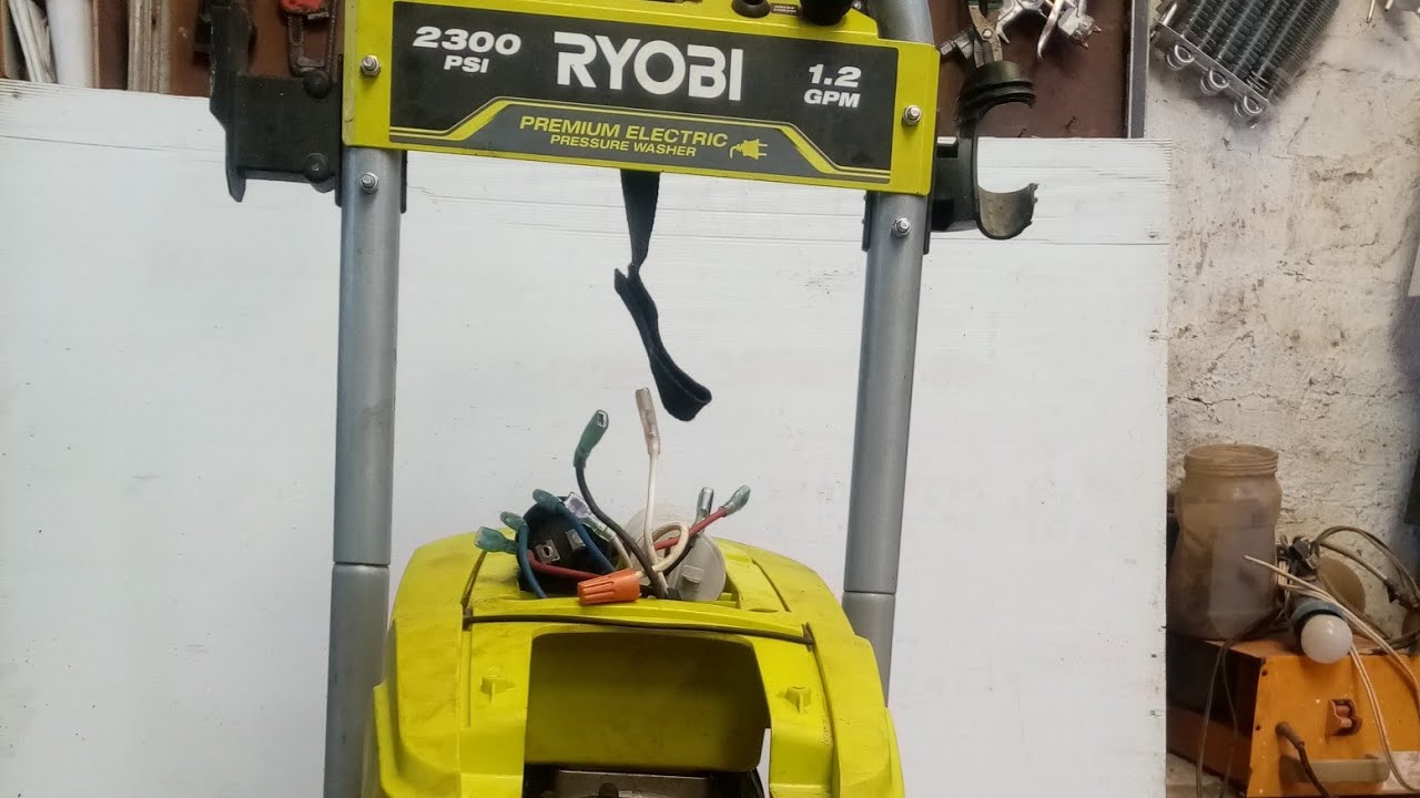 Conectar capacitores y botón de encendido hidrolavadora RYOBI tutorial