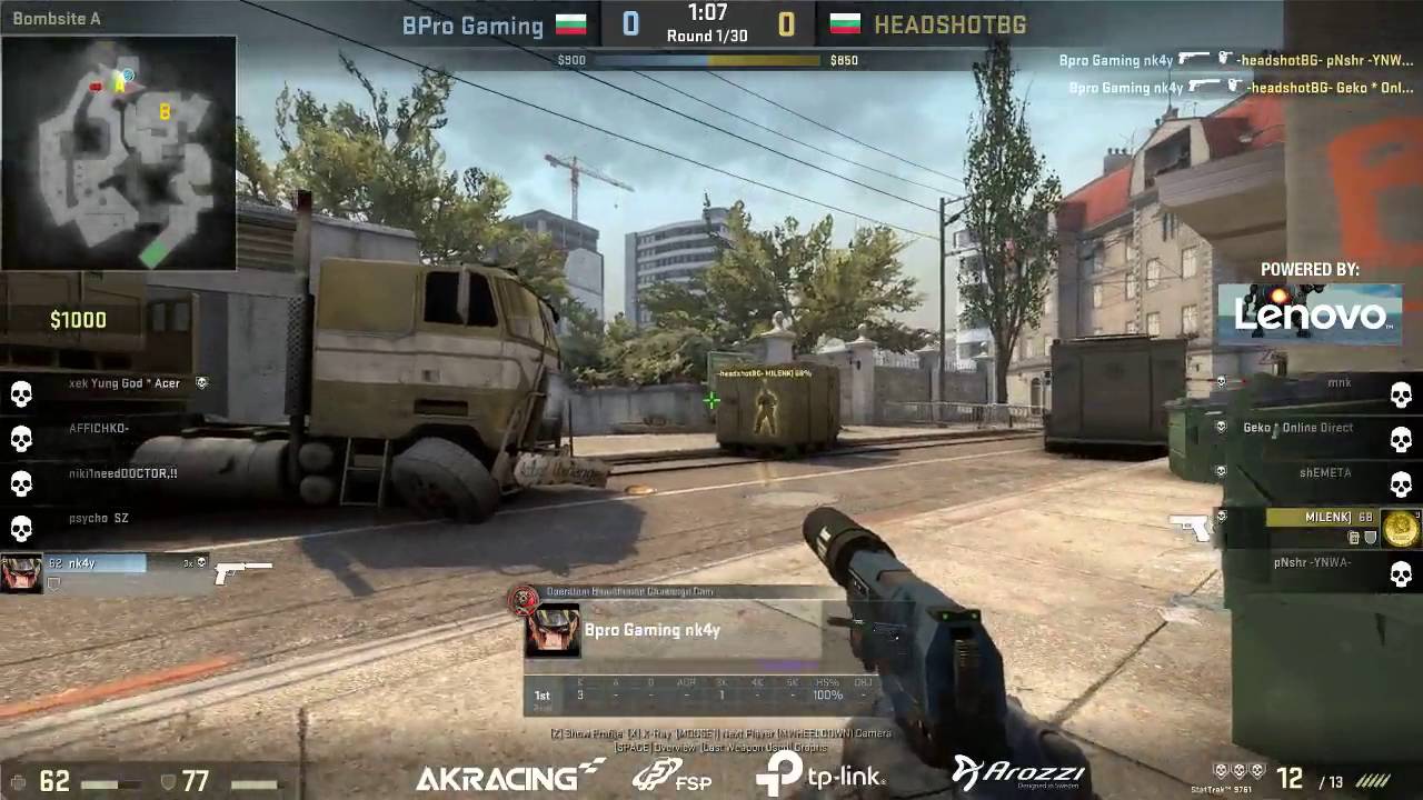 NK4Y 4 kills on Overpass pistol vs HSBG