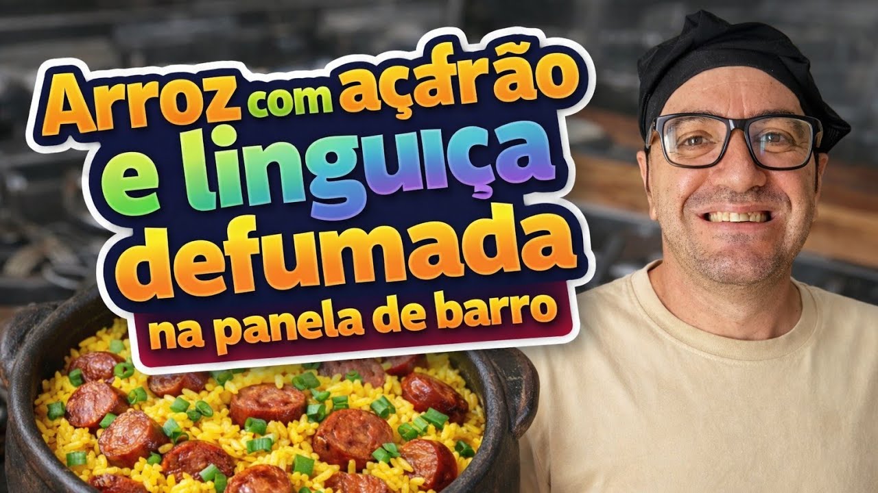🍲🔥 Arroz 🌾 com Açafrão e Linguiça Defumada na Panela de Barro | Receita Caseira Irresistível 😋