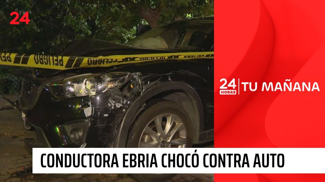 Mujer en estado de ebriedad chocó fuertemente contra auto en Providencia | 24 Horas TVN Chile