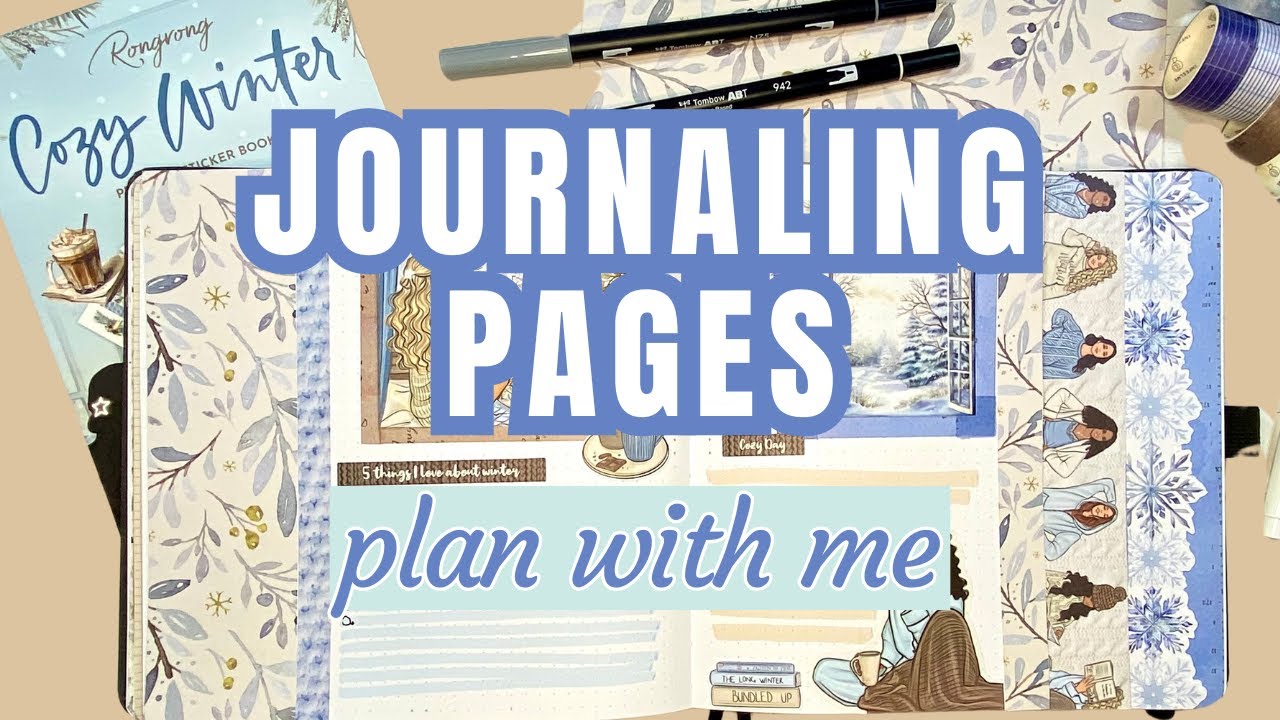 Rongrong Cozy Winter Creative Journaling Pages | Plan With Me | Dutch Door and Waterfall Tabs