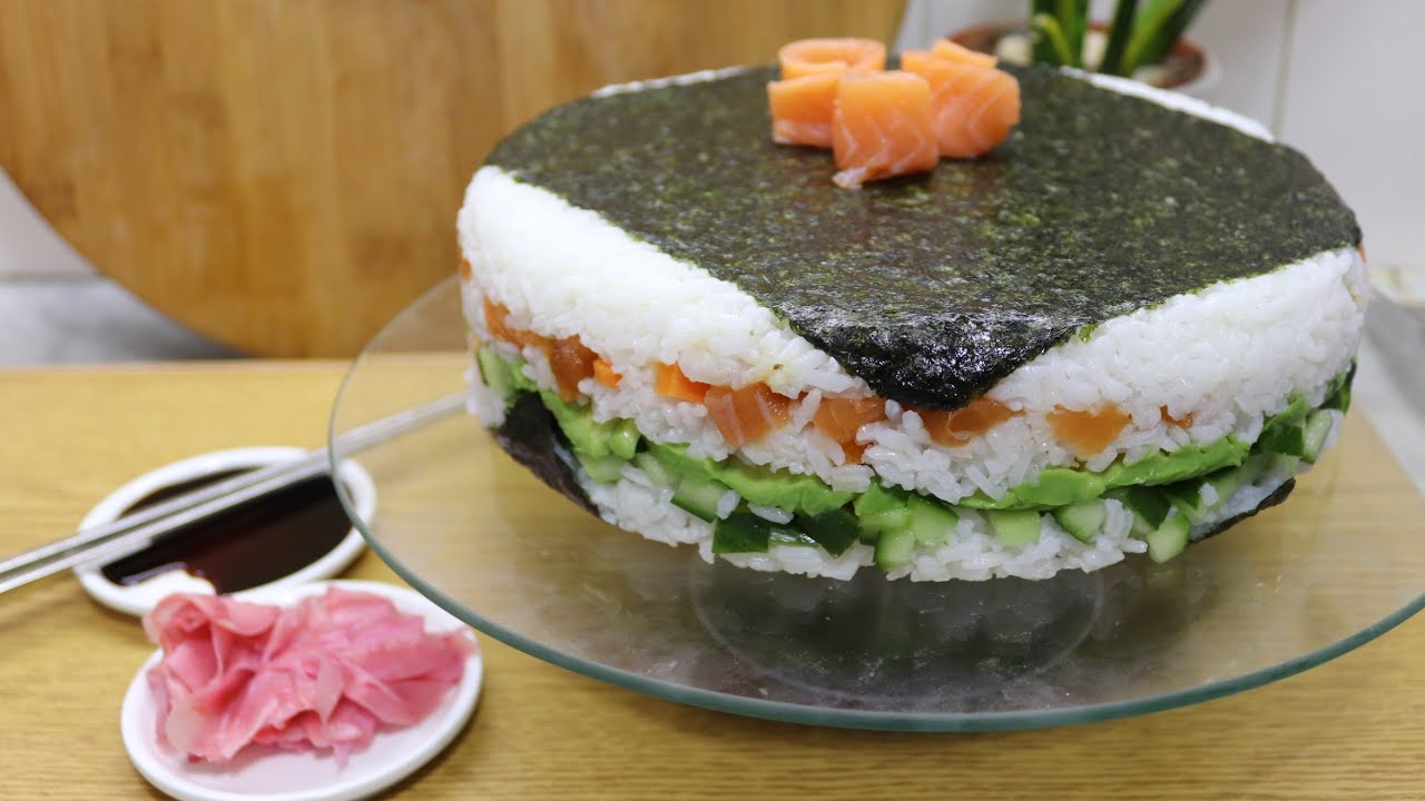 Sushi Cake for beginners كيك السوشي للمبتدئين with subtitles