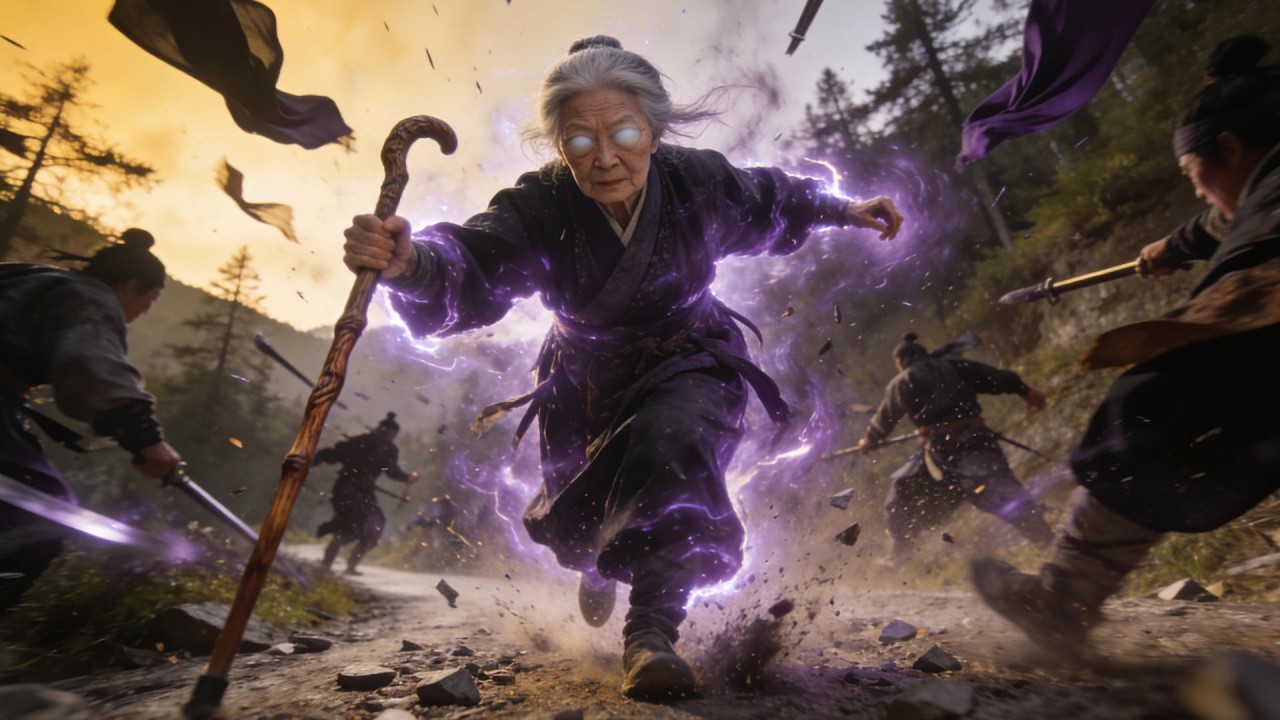 Don’t judge the blind old lady—she’s a ruthless poison master, killing with flying needles!