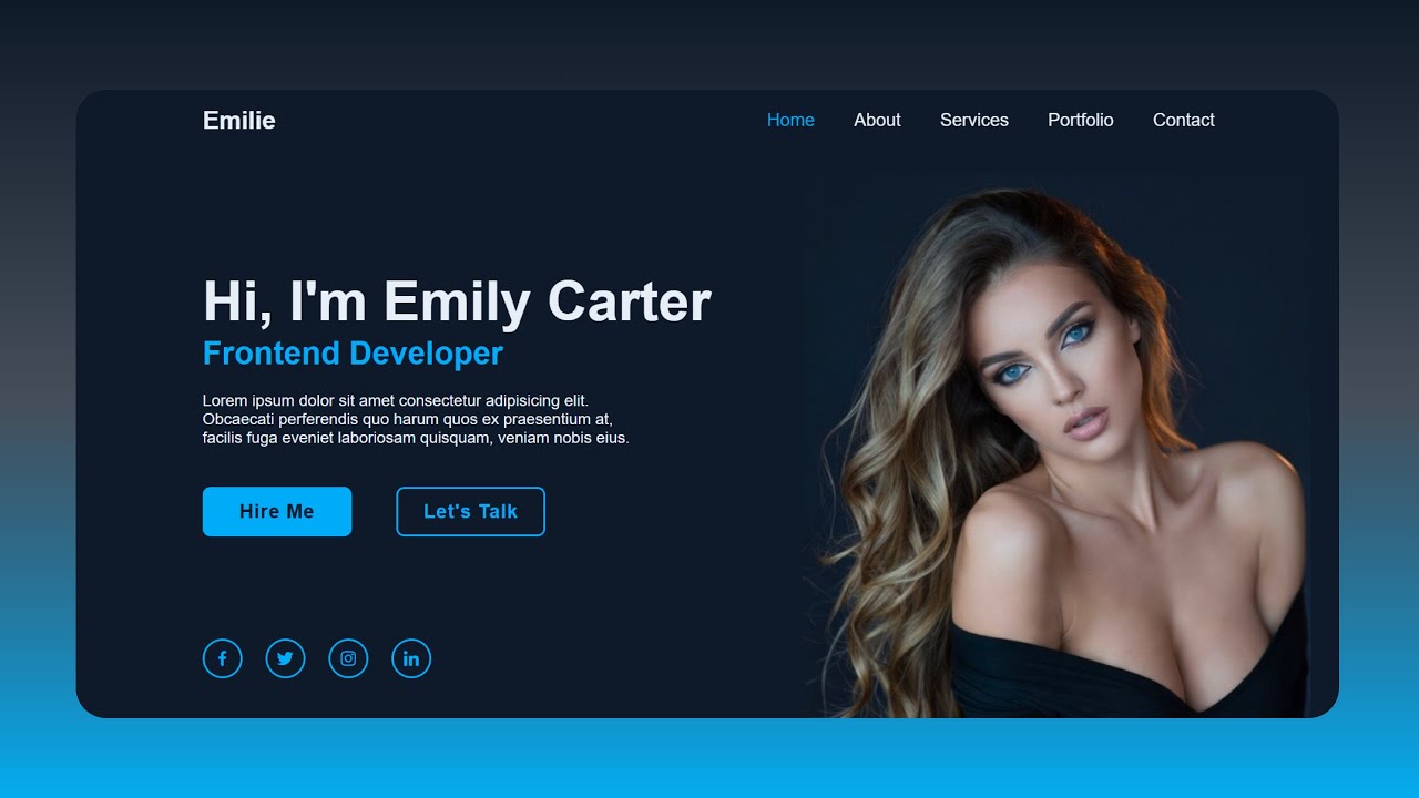 A Portfolio Website Using HTML and CSS Only - Easy Tutorial