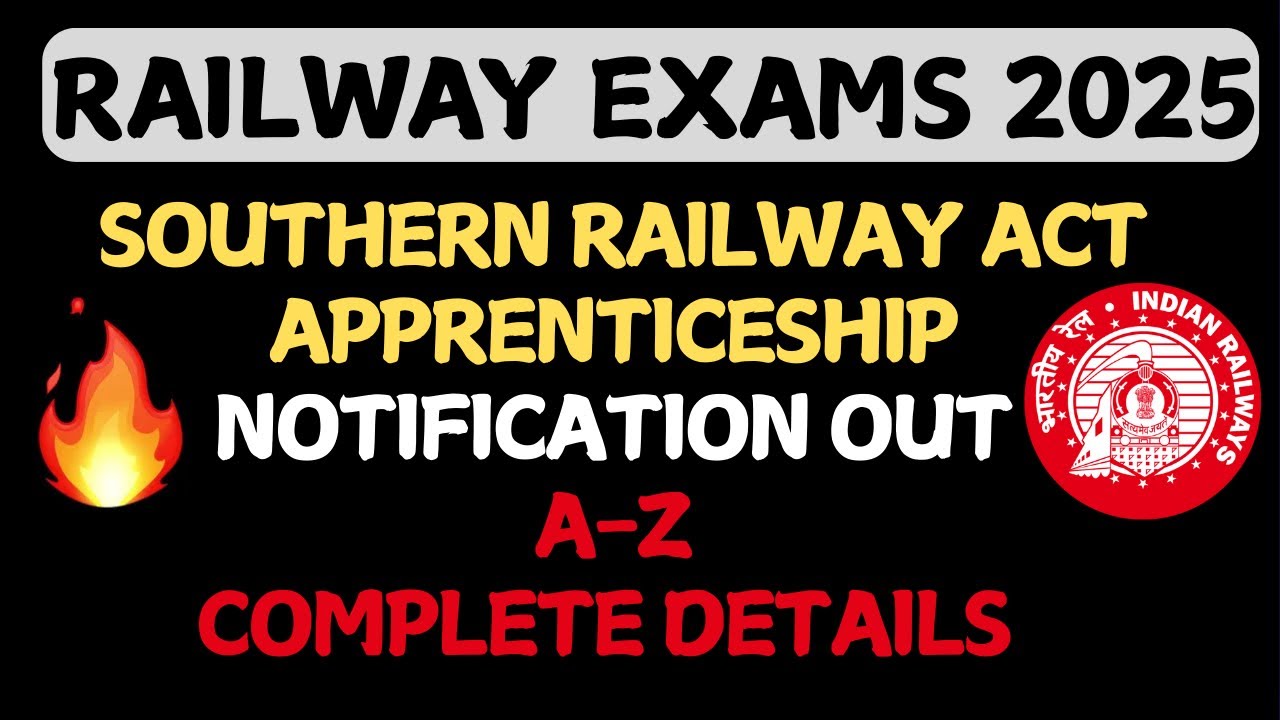 📌Southern Railway Apprenticeship 🏆 Notification out Complete details in tamil