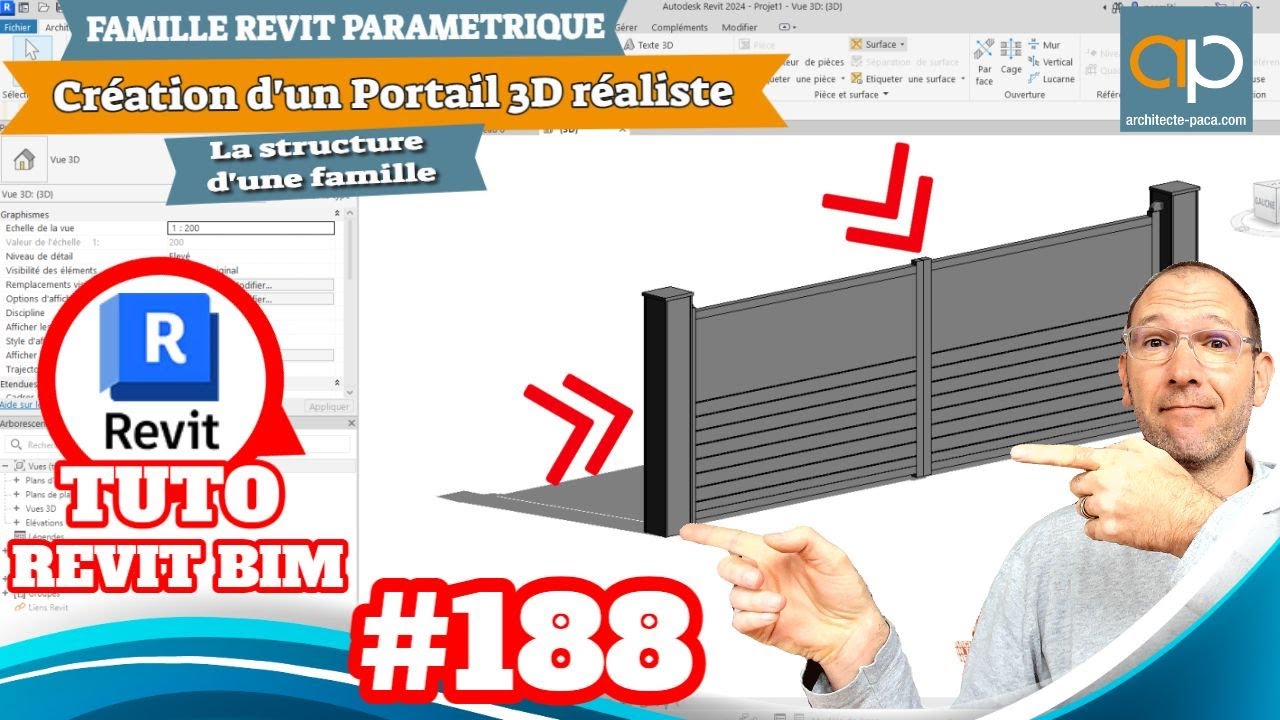 Famille REVIT de Portail Paramétrique sur mesure - Tuto REVIT n°188