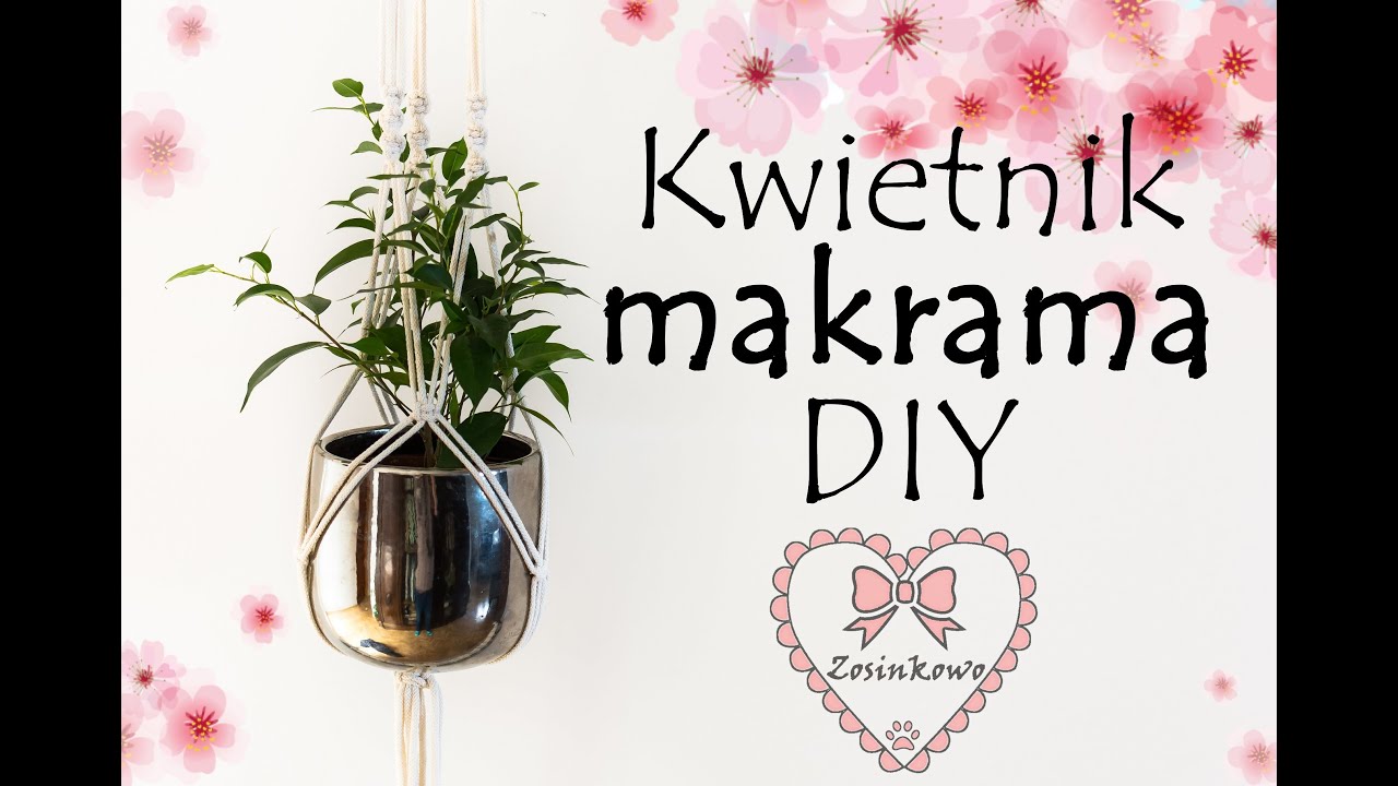 Prosty i łatwy kwietnik metodą makramy / very simple macrame plant hanger (Easy DIY)