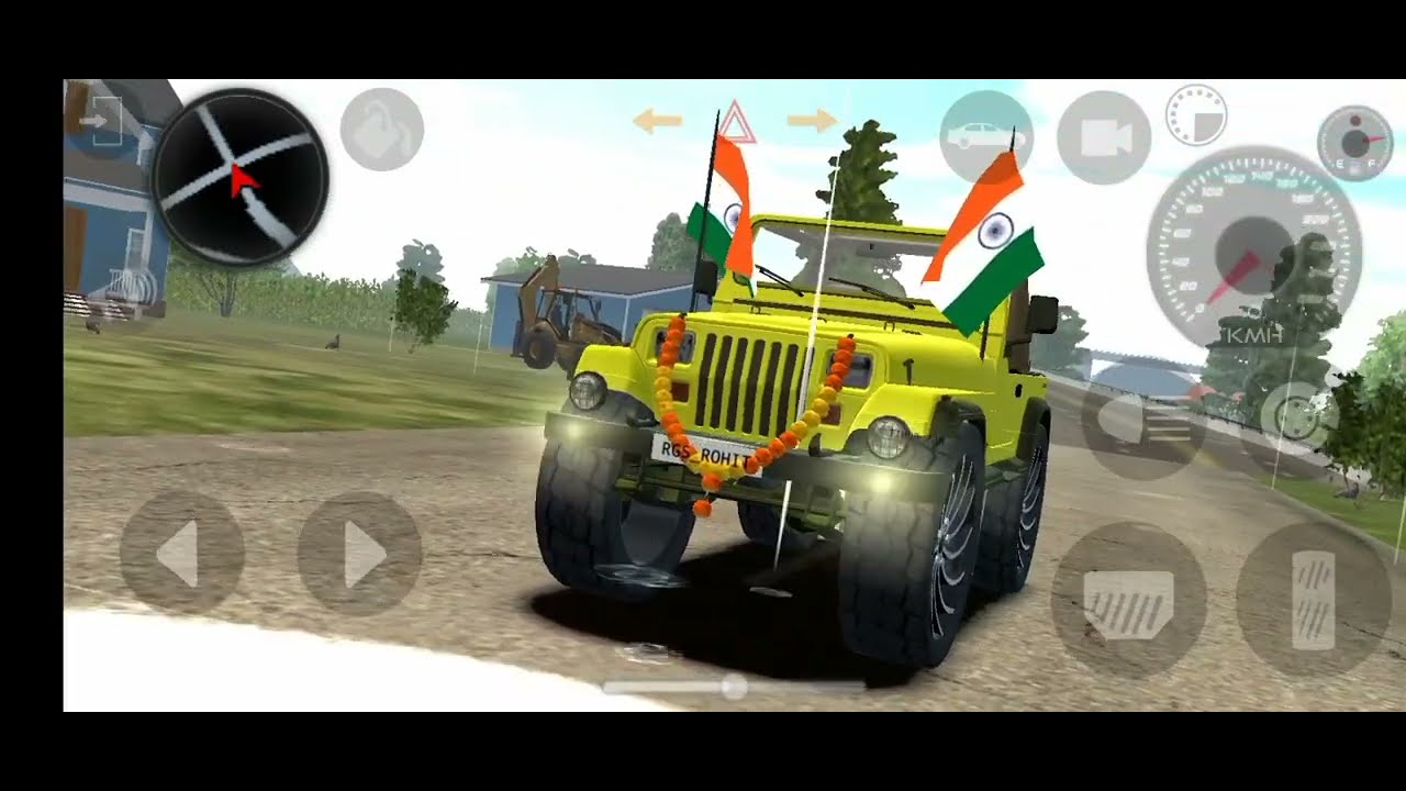 Yellow Thar 👿Modified Mahindra ( Gadi wala game) india Flag