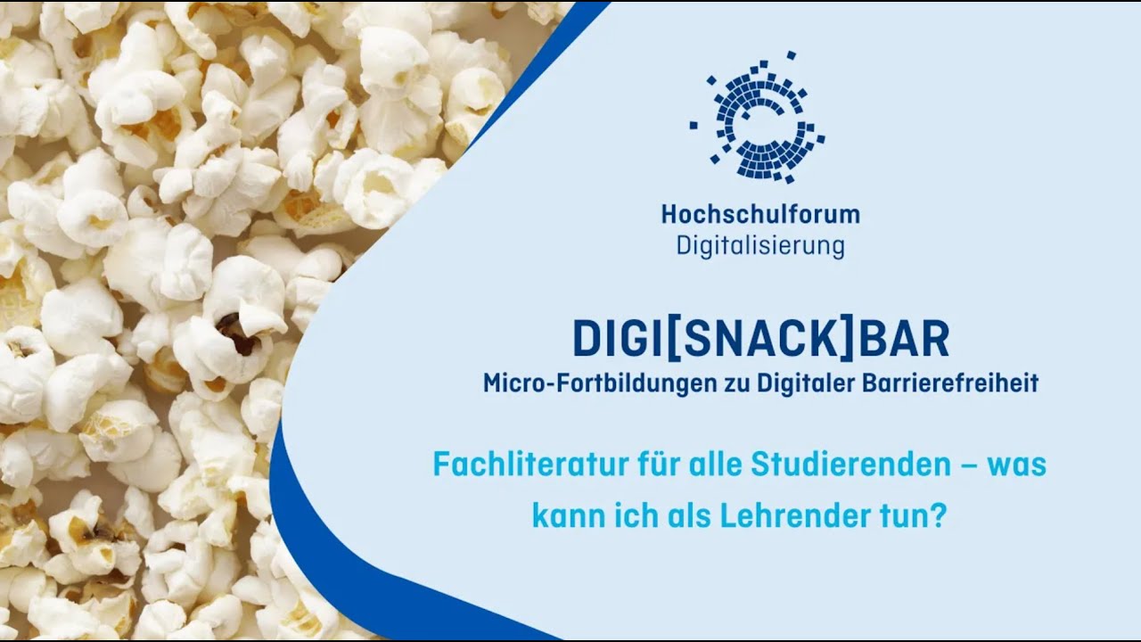 Digi[Snack]Bar: Fachliteratur f&uuml;r alle Studierenden &ndash; was kann ich als Lehrender tun?