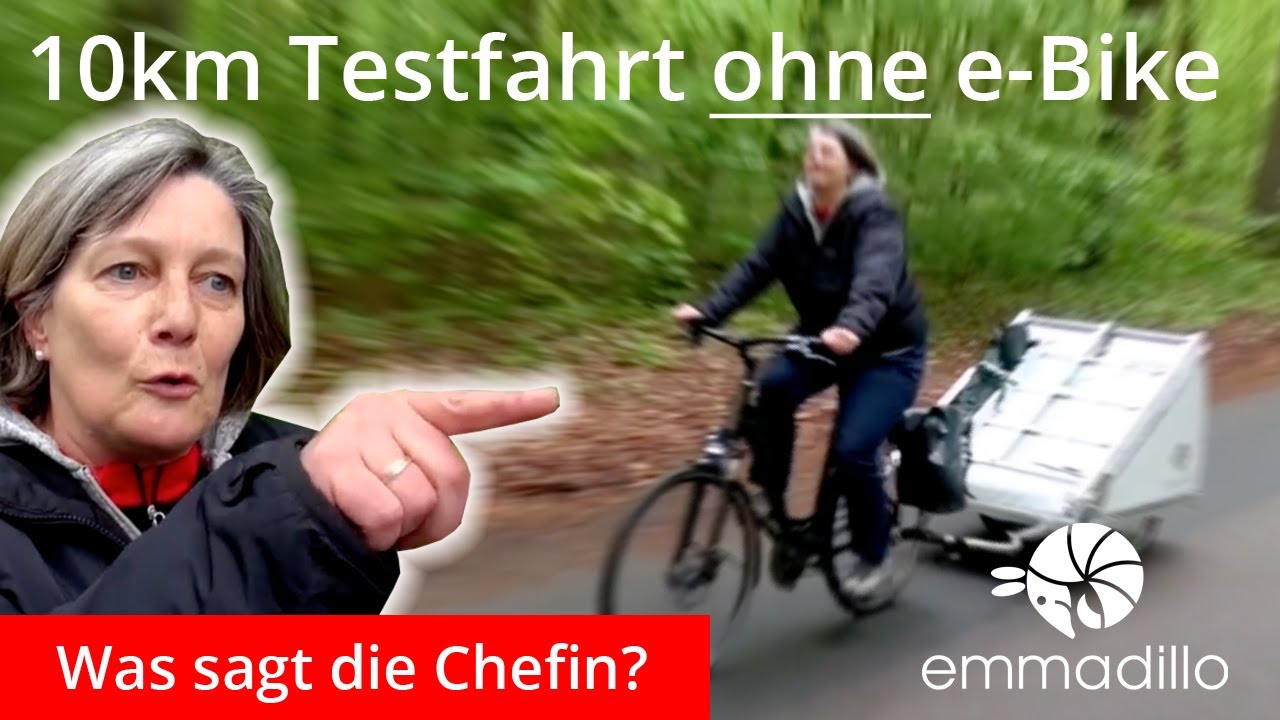 Der emmadillo Fahrradcamper auf seiner ersten Testfahrt über 10km. OHNE e-Bike!