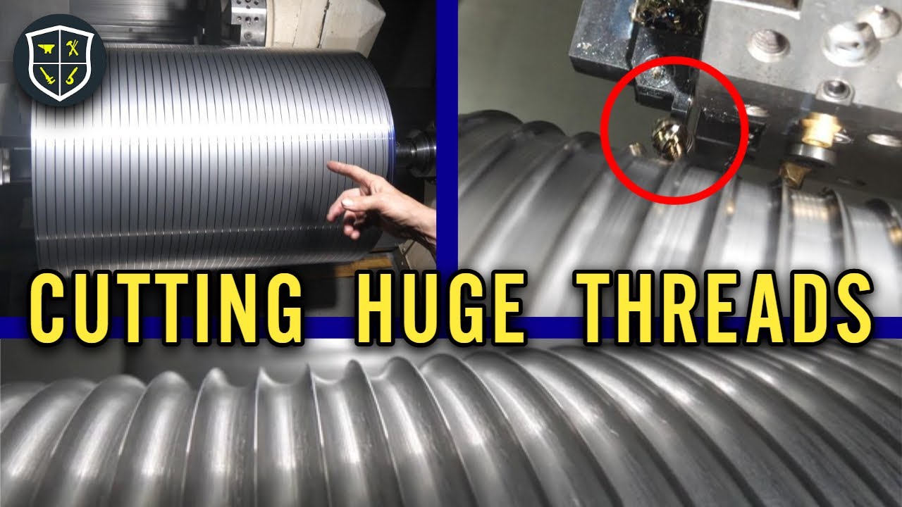 CNC Turning of a Large Cable Drum. Thread Grooving on our Okuma LB4000EX