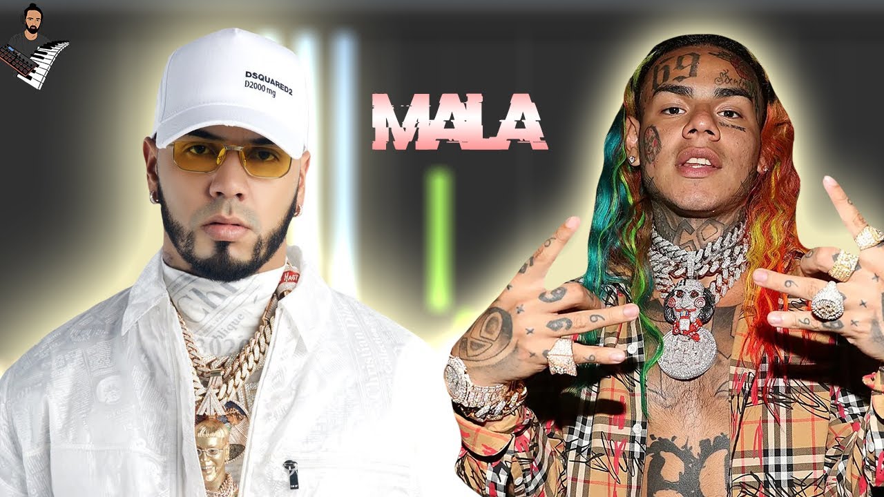 6ix9ine feat. Anuel AA - MALA | Instrumental Piano Tutorial / Partitura / Karaoke / MIDI
