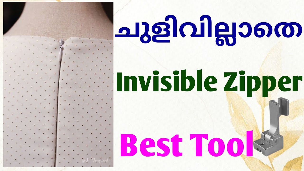 How to Stitch Invisible Zipper in churidar Step by Step in Malayalam